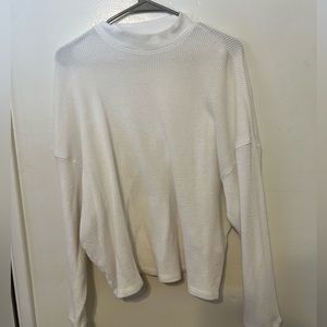 Abercrombie WHITELong-Sleeve Mockneck Waffle Tee